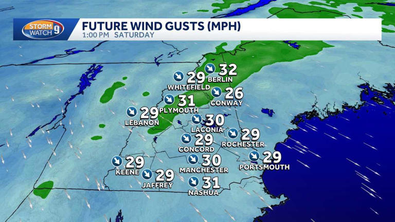 Impact weather in New Hampshire: Northern snow showers as cold air moves in