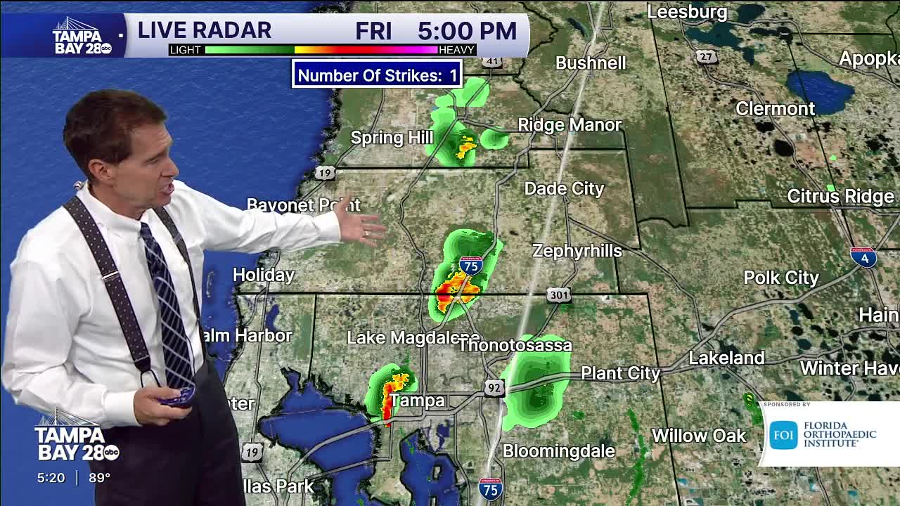 Cool front moving into the Tampa Bay area
