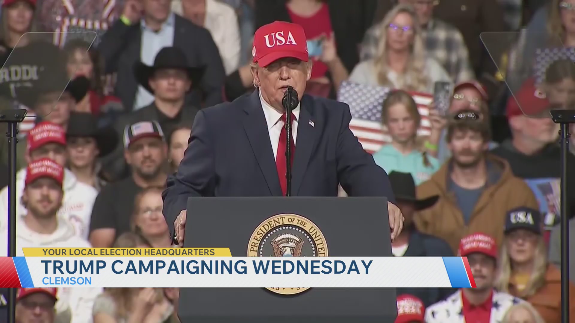 Why is President Trump holding a midterm rally in Clemson?