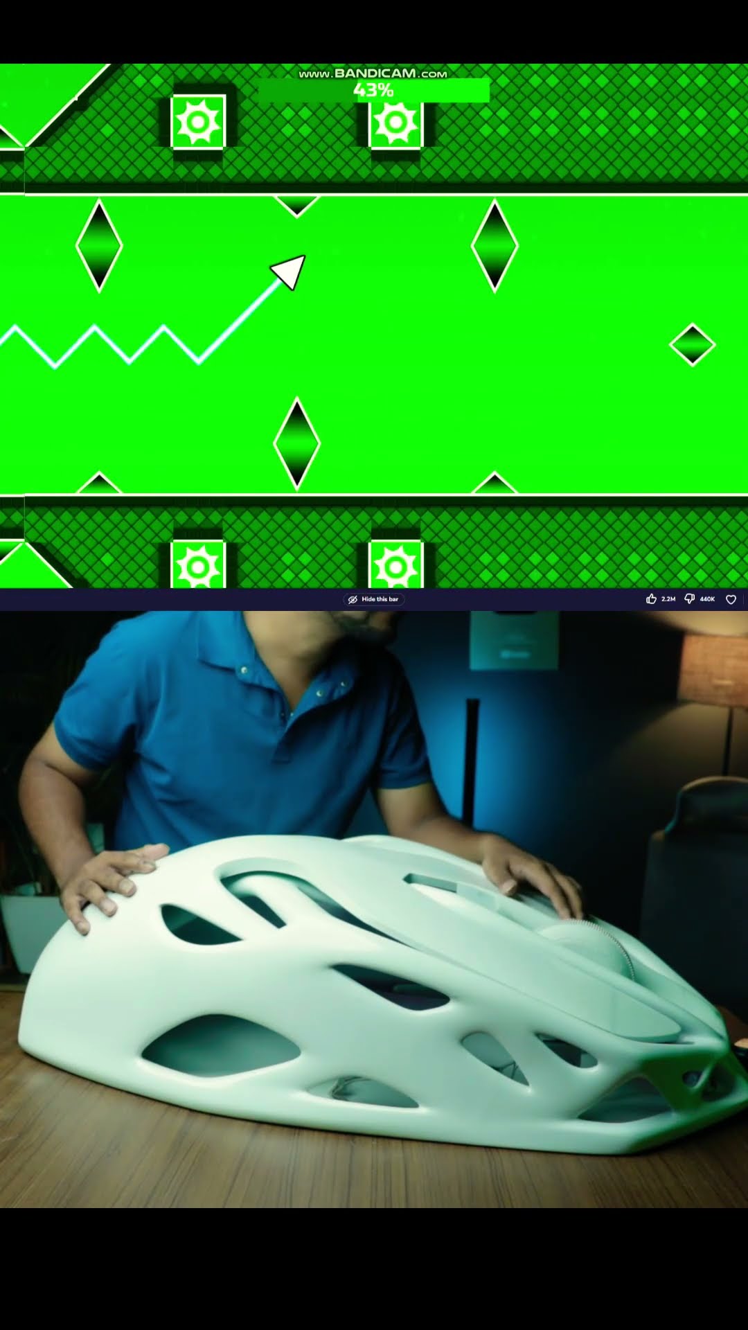 Playing Geometry Dash wave with a giant 3D-printed mouse!