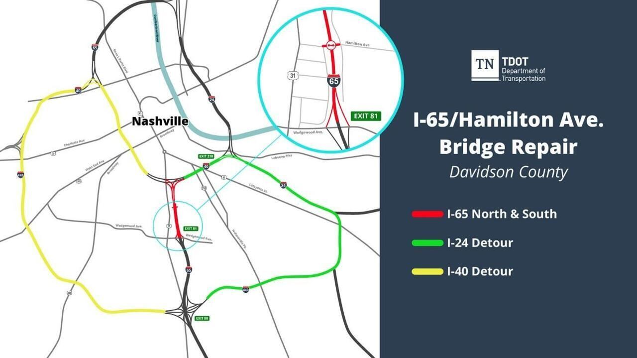 Here’s when I-65 in Nashville will be closed in both directions for ...
