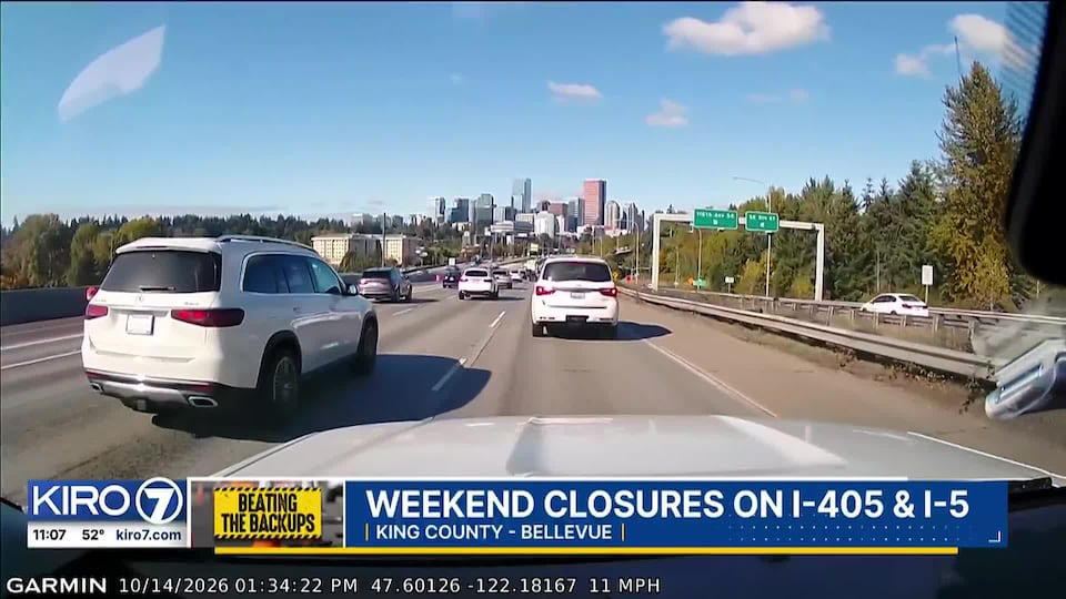 Weekend closures on I-405 and I-5 in King County