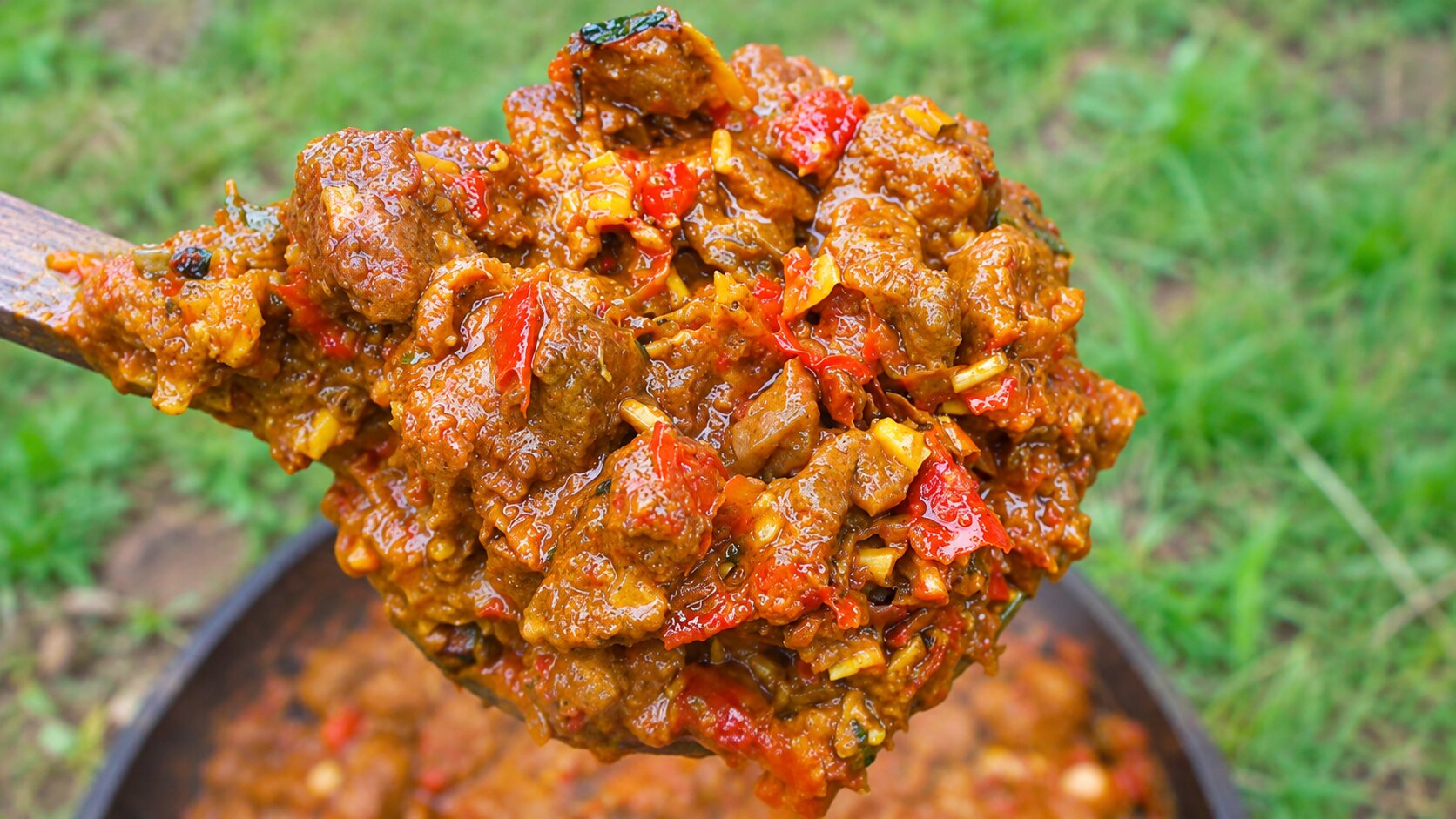 Traditional Kongu special mutton pallipalayam fry recipe cooked in village