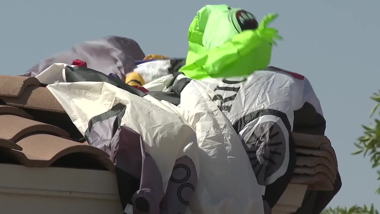 Strong winds create spooky problems for Halloween displays in Gilbert