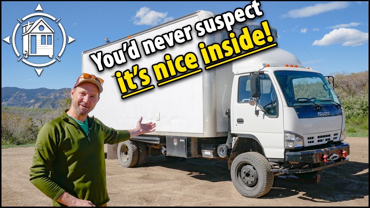 Hidden tiny home inside a work truck