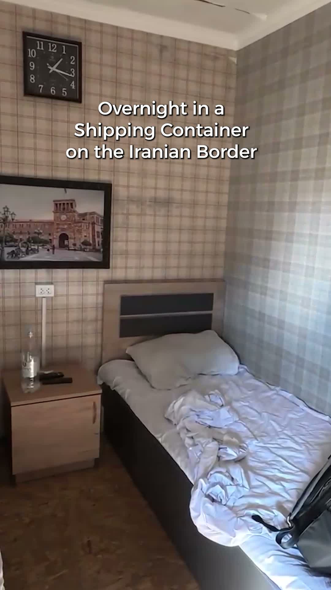 Sleeping in a shipping container on the Iran–Armenia border 😳