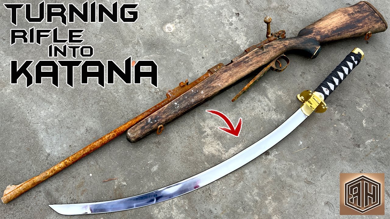 Rusted rifle forged into a beautiful katana