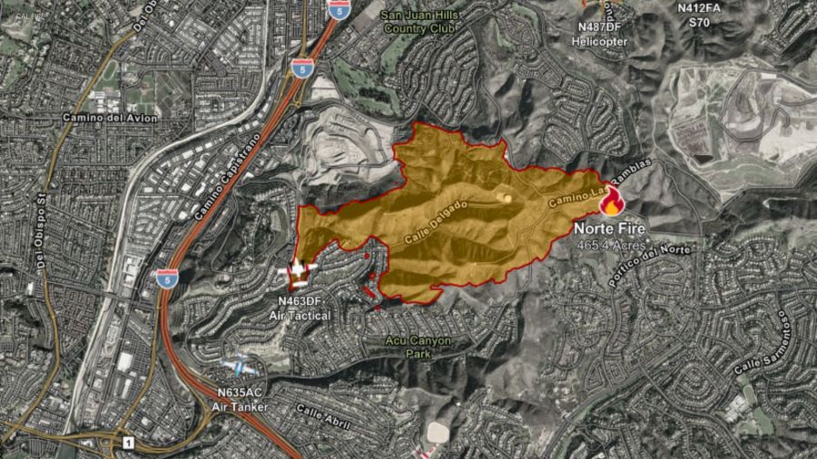 Interactive 3D map shows Norte Fire perimeter, evacuation zones