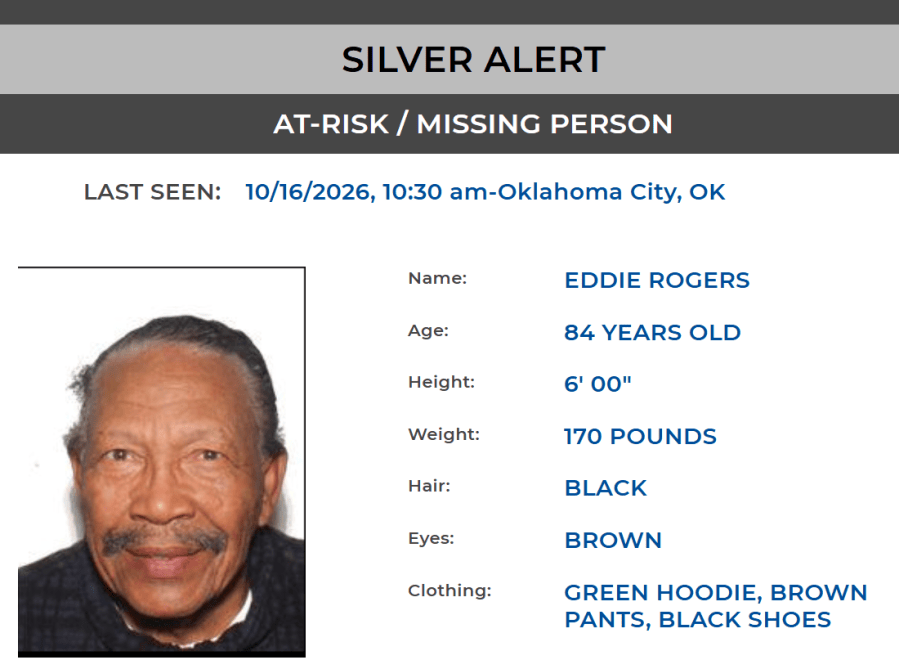 Silver Alert canceled for missing 84-year-old OKC man, located