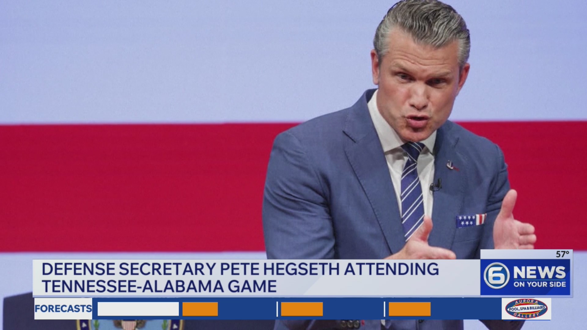 Defense Secretary Pete Hegseth to attend Tennessee-Alabama game