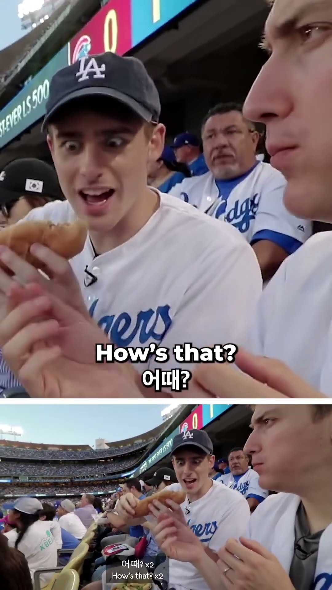 Epic bacon-wrapped Dodger Dog taste test at the ballpark!