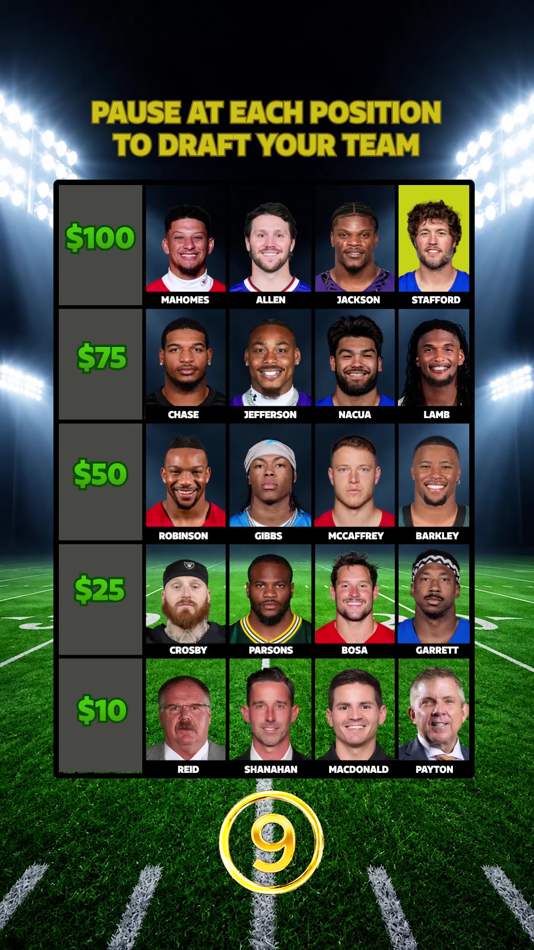 Draft your own team