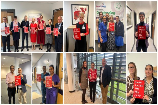 Wirral hospital staff wear red to take a united stand against racism
