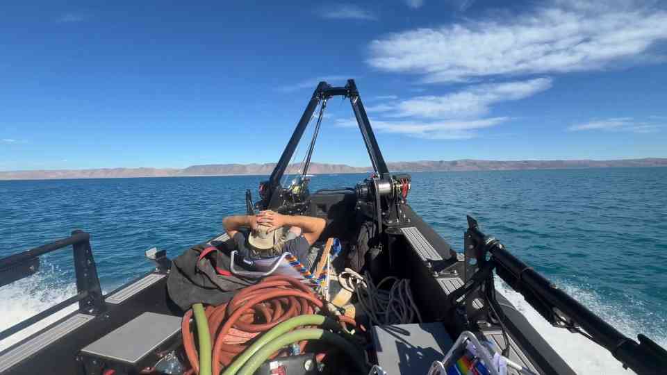 The winch started pulling - then a full-size boat rose from 100 feet down