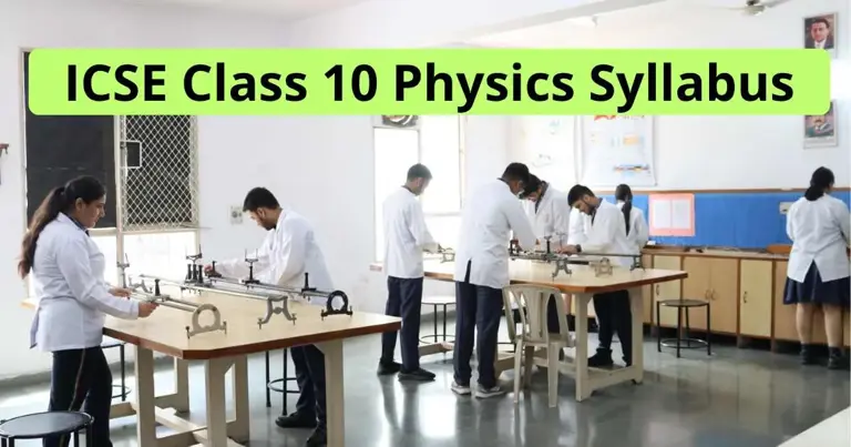 ICSE class 10 physics syllabus for board exam 2026-27, download PDF here