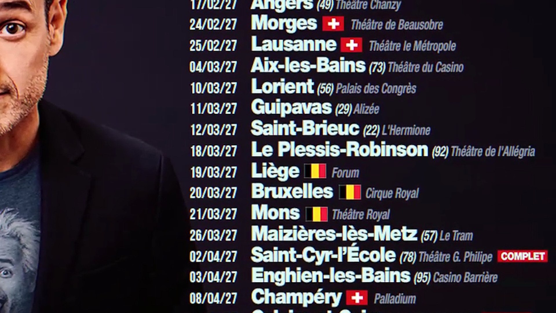 La tournée commence dans 6 jours
