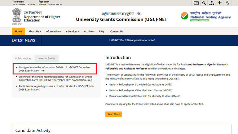 UGC NET December 2026: Check revised exam schedule, city slip date and ...