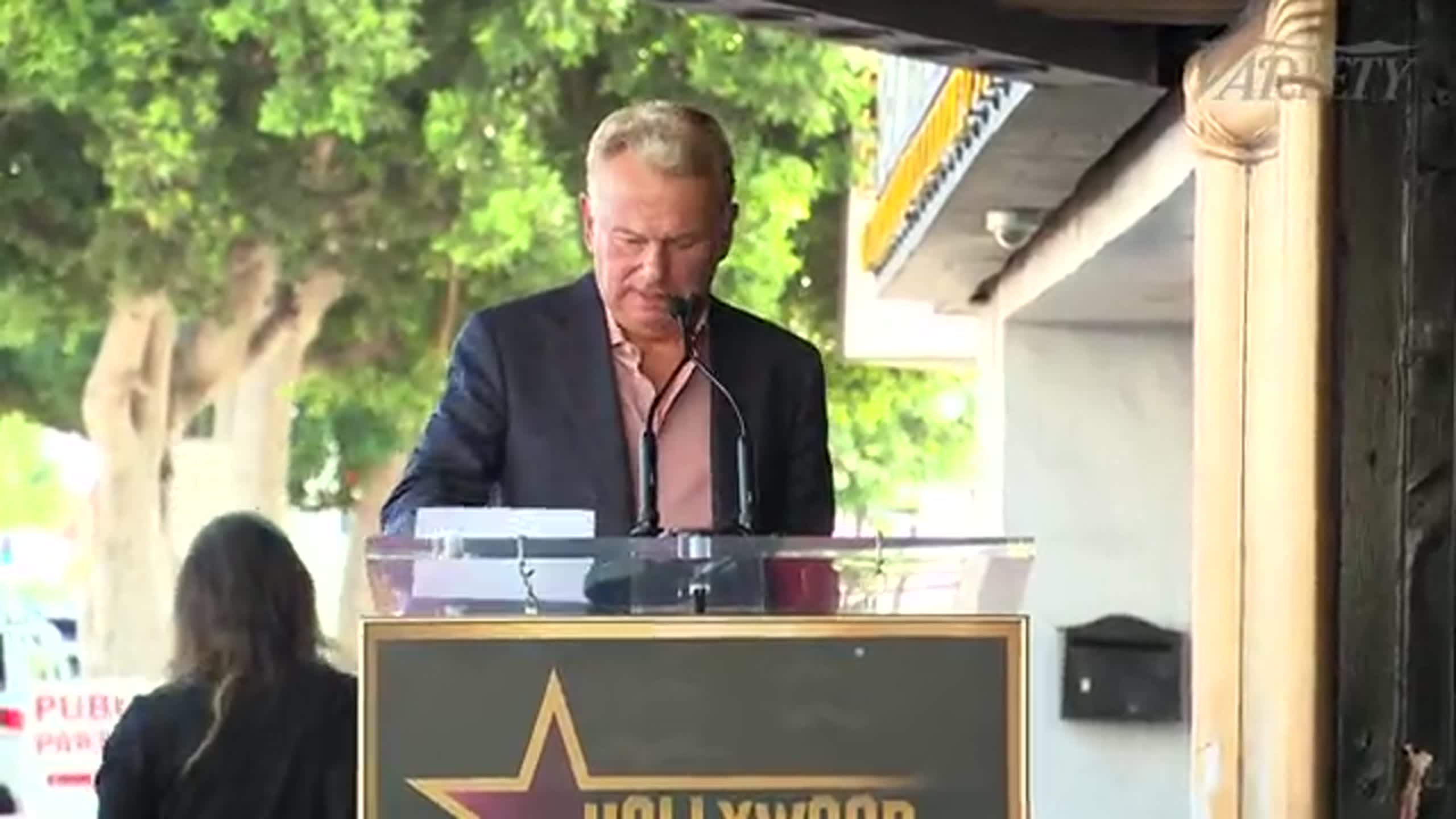 Pat Sajak honors Air Supply at their Hollywood Walk of Fame ceremony