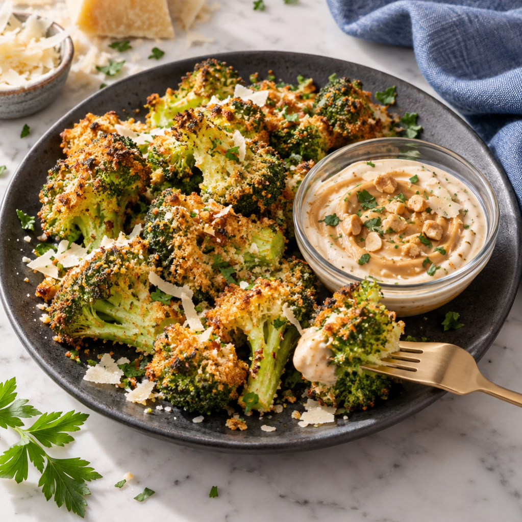Brocolis croustillants en croûte de parmesan : la recette irrésistible ...