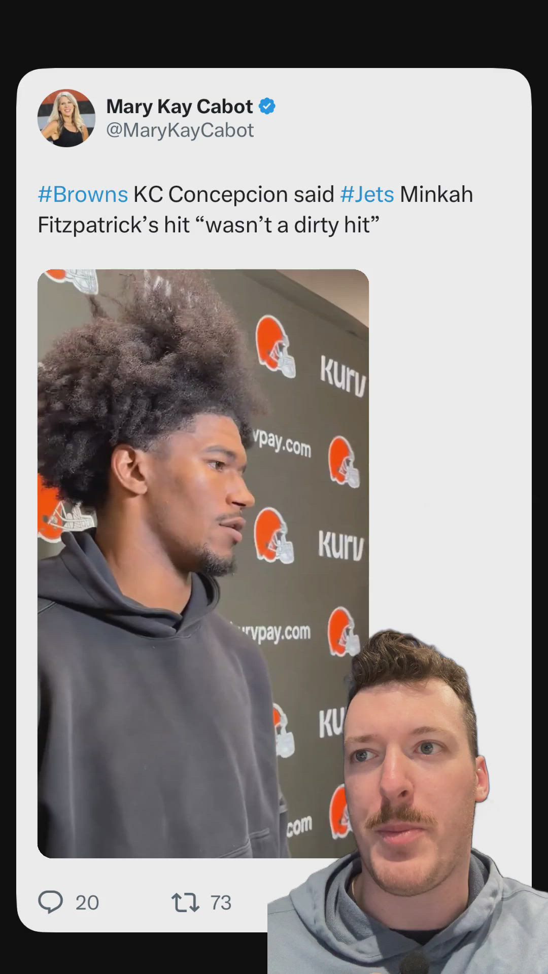 Cleveland Browns WR KC Concepcion comments on Minkah Fitzpatrick's hit