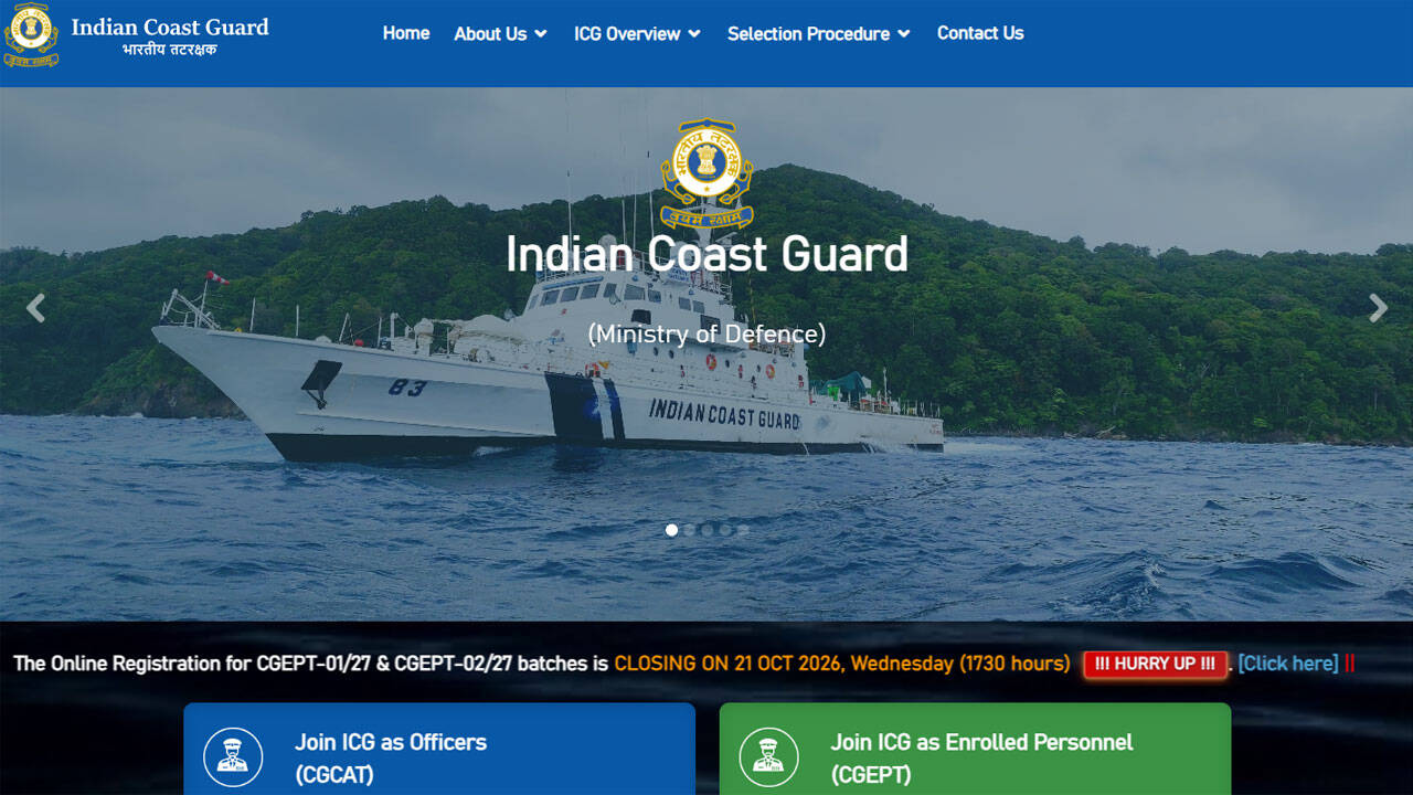 ICG recruitment 2026: Check Navik and Yantrik eligibility, salary and ...