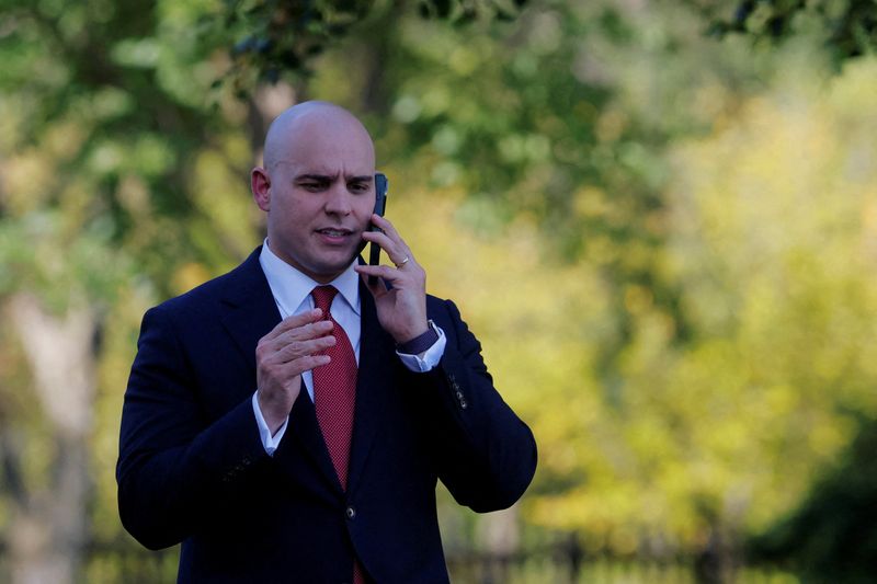 FILE PHOTO: White House Deputy Chief of Staff James Blair walks to White House in Washington, D.C., U.S., September 3, 2025.  REUTERS/Brian Snyder/File Photo