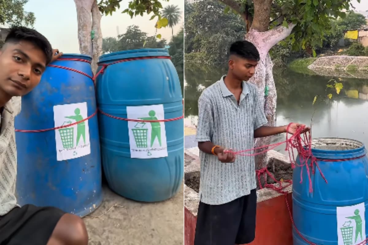 Bittu Tabahi Installs 2 Dustbins After Cleaning Ajnar River For Second ...