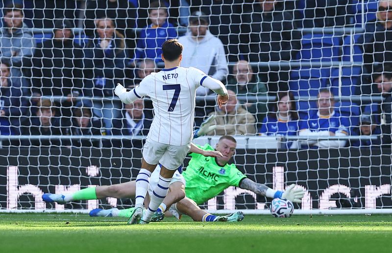 Soccer-Neto double fires Chelsea past Everton but Martinez injury mars win