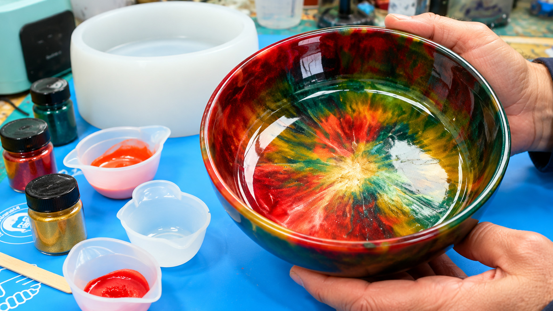 These resin colours changed in a strange way