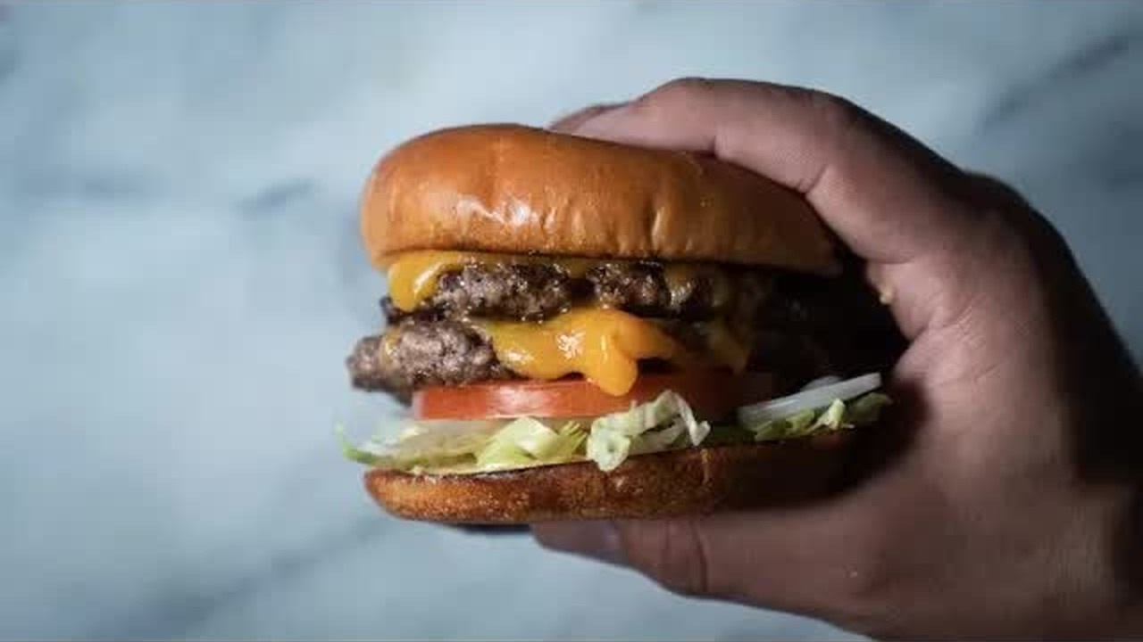 Matt makes a cheeseburger with fresh beef chuck and cheddar sauce