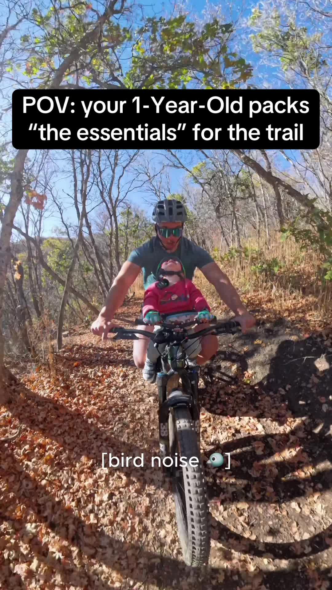 Toddler trail ride essentials on a mountain bike