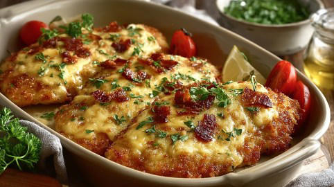 Überbackene Schnitzel mit Käse und Speck: Klassiker mit Twist