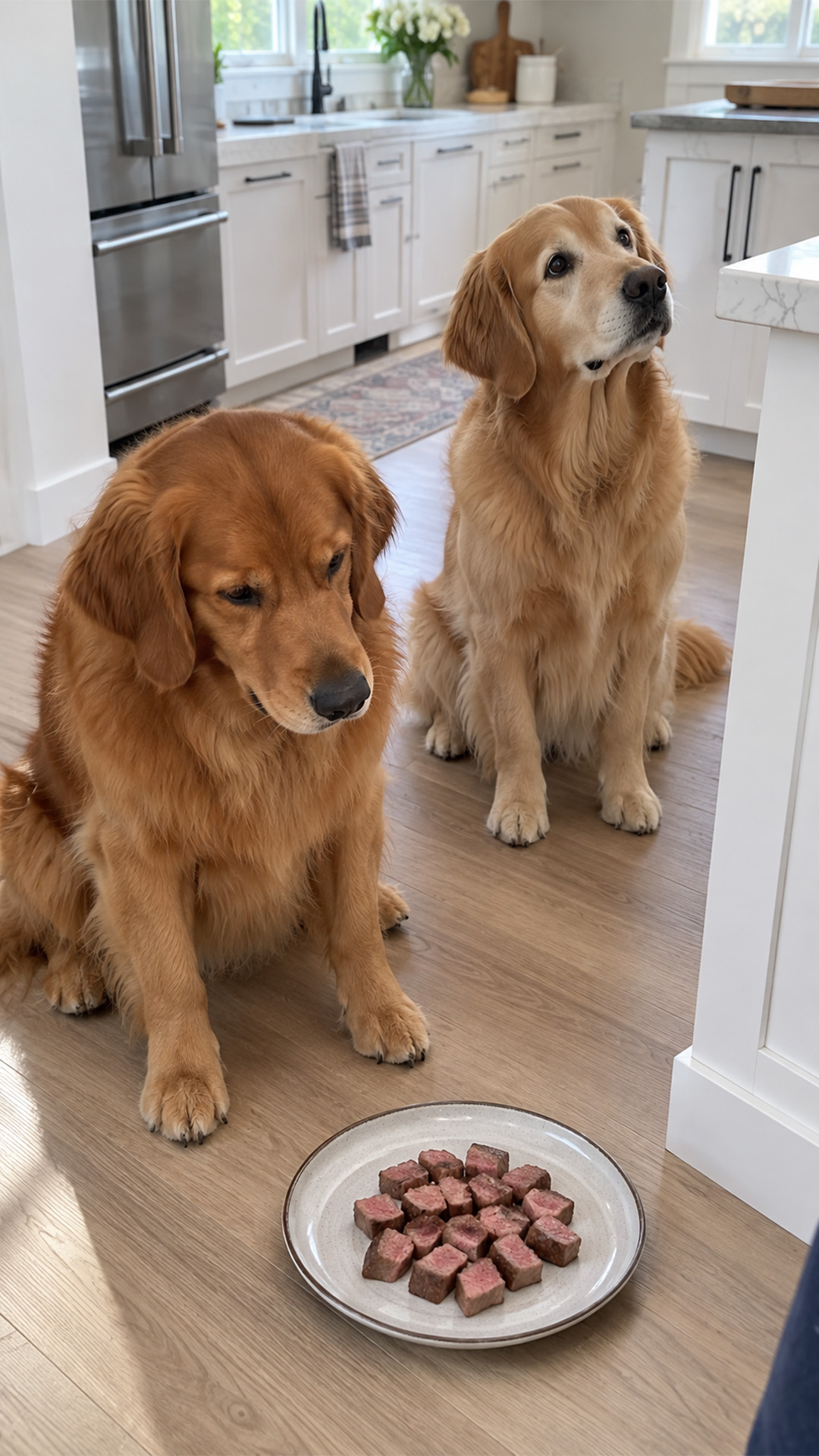 Golden retriever did not expect this