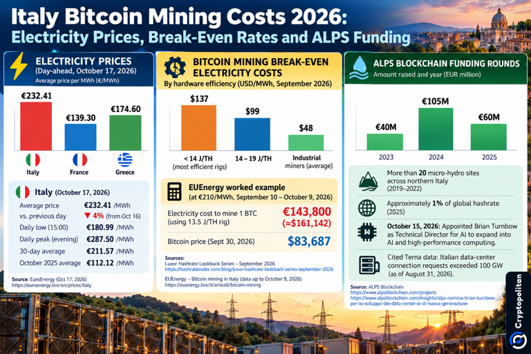 Italy energy deal may not be enough to revive Bitcoin mining