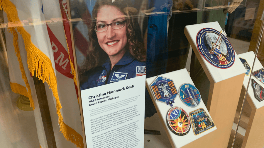 Christina Koch’s NASA uniform on display at Grand Rapids Public Museum