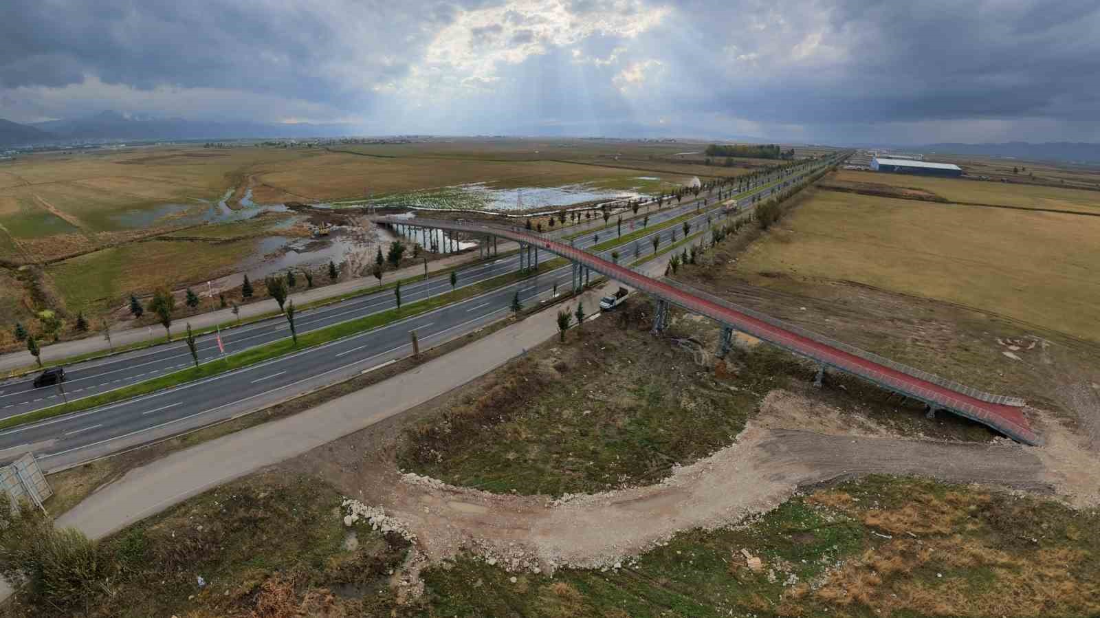 Erzurum’da hayvanların güvenli geçişi için yapılan ekolojik köprü ...