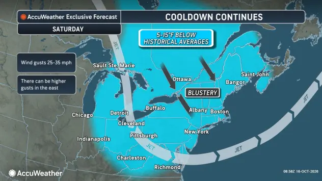 A quick cold snap is on tap for the northeastern U.S. this weekend.