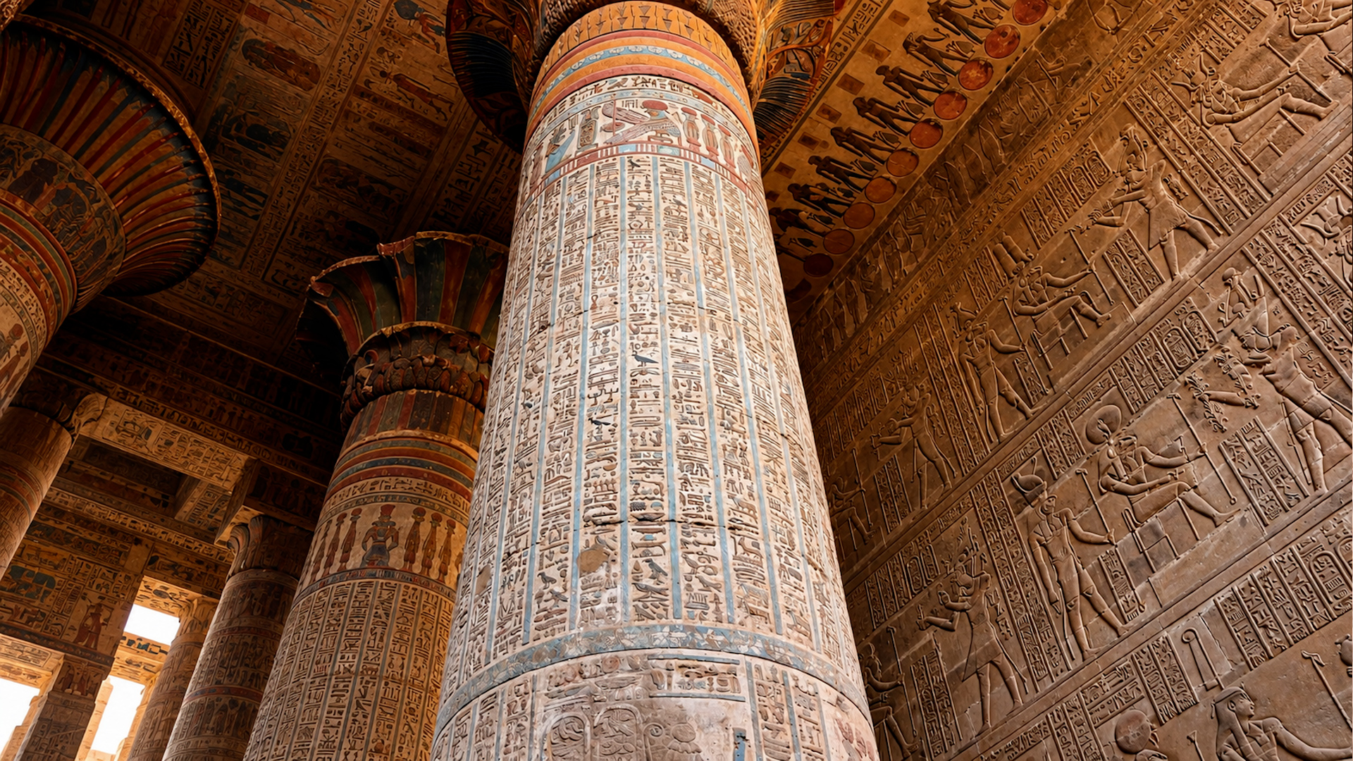 Vibrant colors restored at the ancient temple of Khnum in Esna