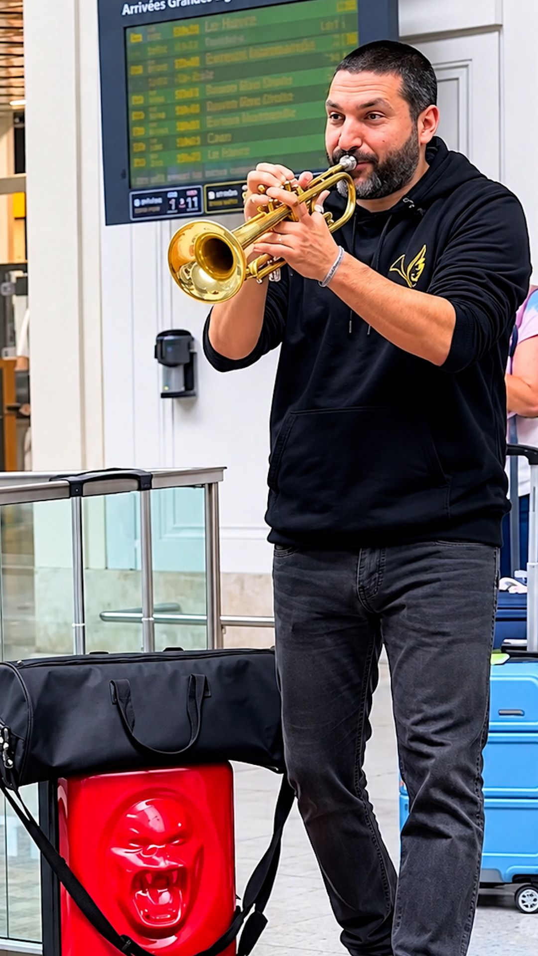 Famous trumpeter spontaneously accompanies street pianist playing Fairuz