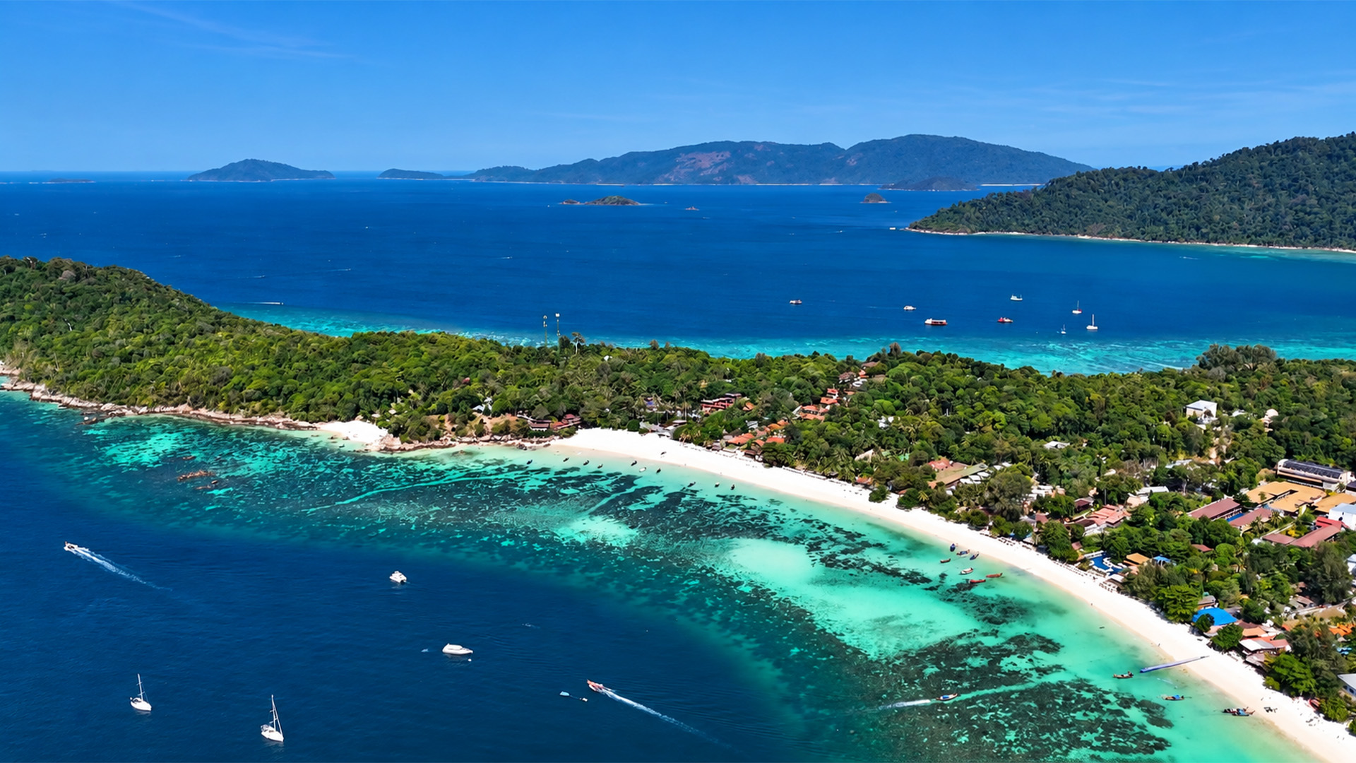 Over the reefs and beaches of Koh Lipe