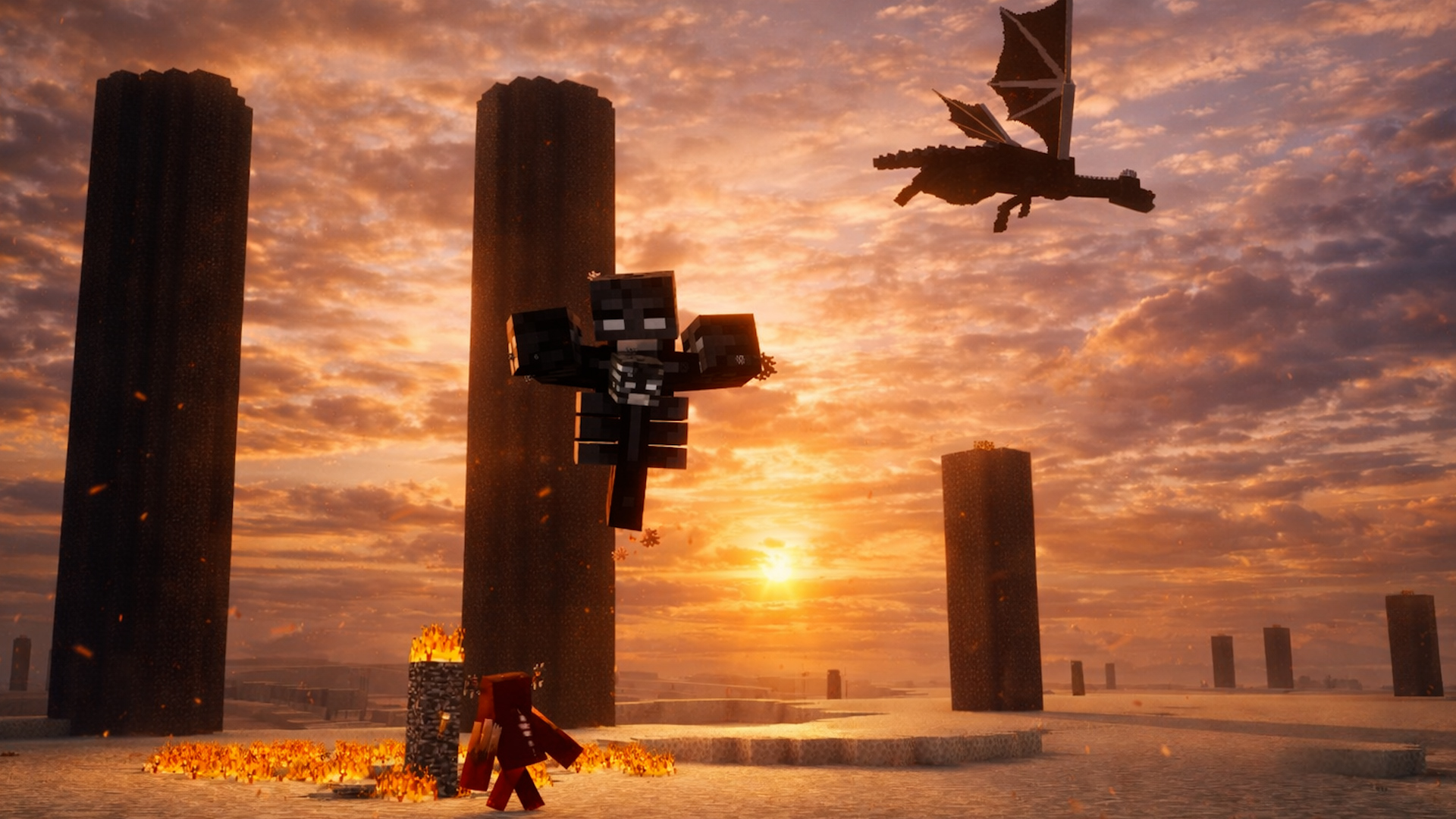 Defeating multiple modded bosses in Minecraft gameplay