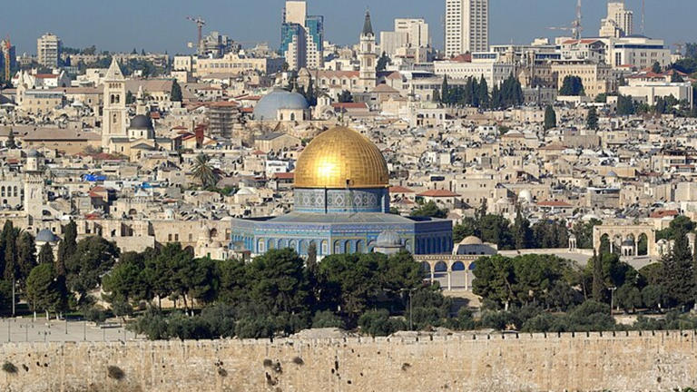 Archaeologists unearth 20ft marble monument beneath Jerusalem church at ...