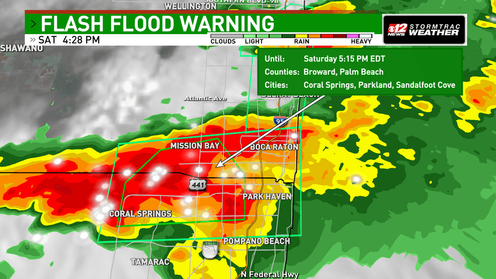 Flash flood warning for sections of Palm Beach County
