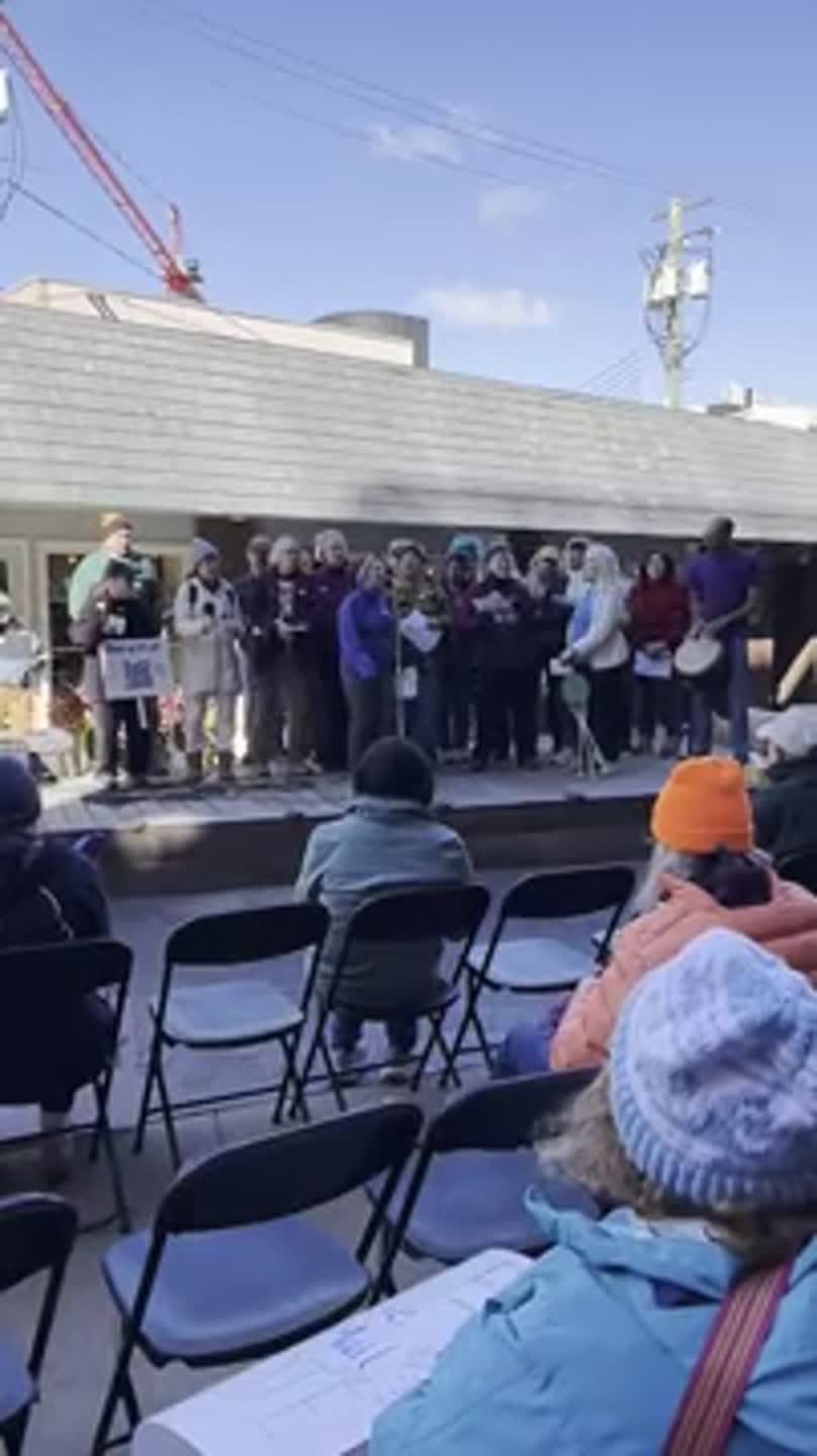 Justice Singers for Centre County sing at No Kings event
