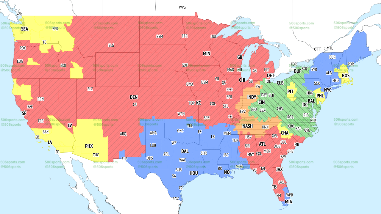 TV broadcast map for Bears vs. Falcons in Week 6