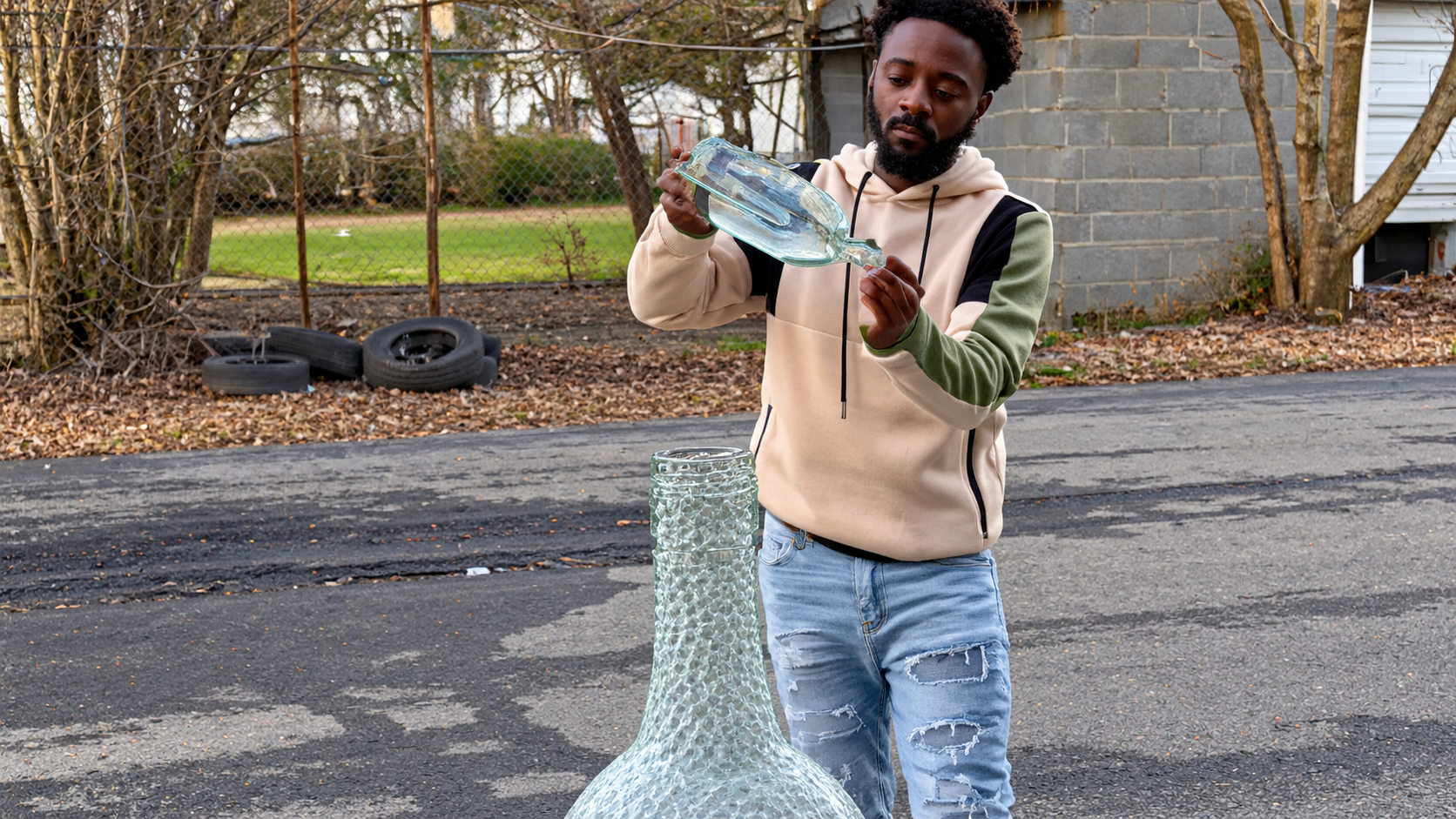 Beads flow perfectly through glass bottles