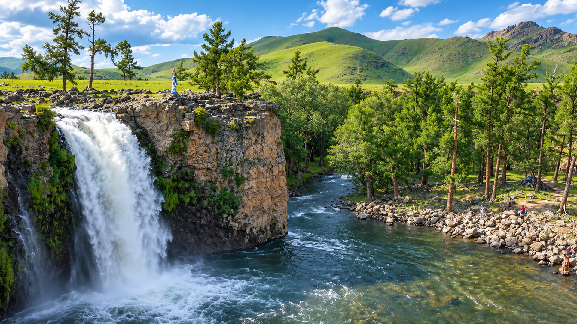¿Qué hace tan diferente a esta cascada de Mongolia?