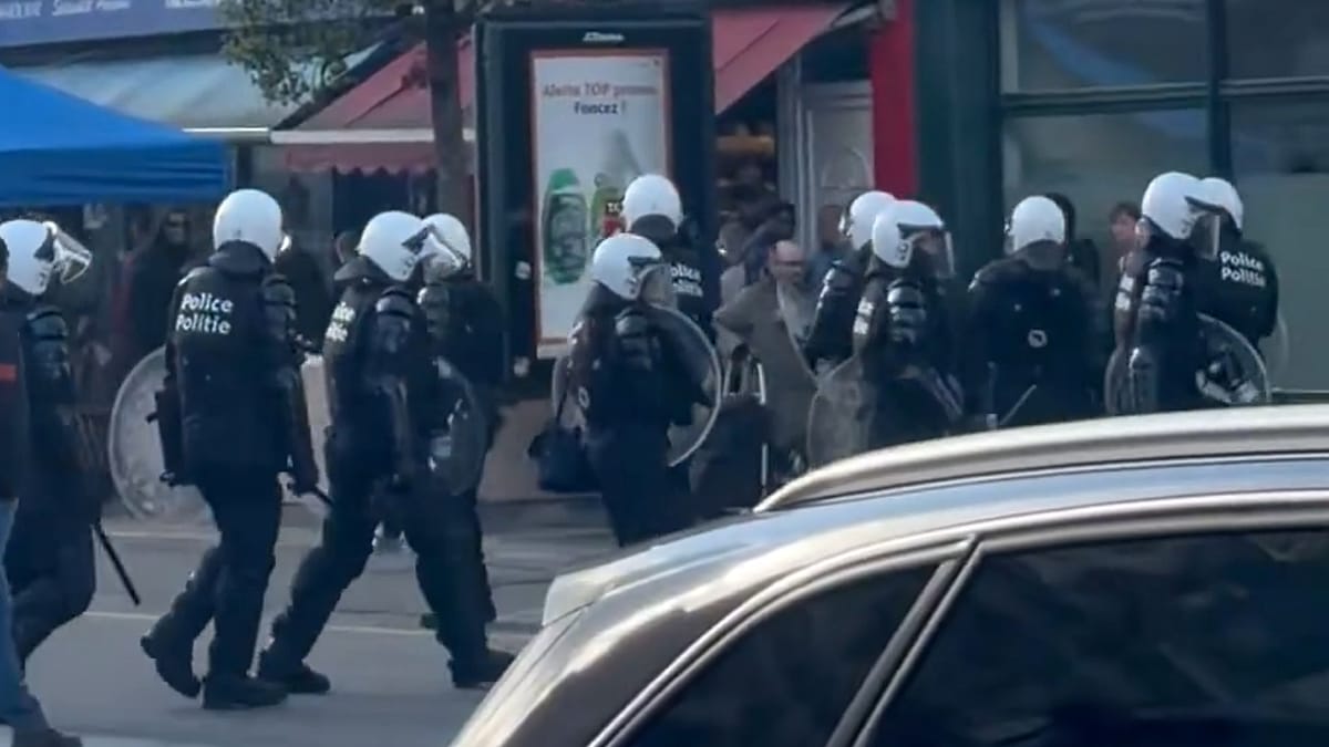 Protesters clash with police in Belgium as demonstrations turn violent ...