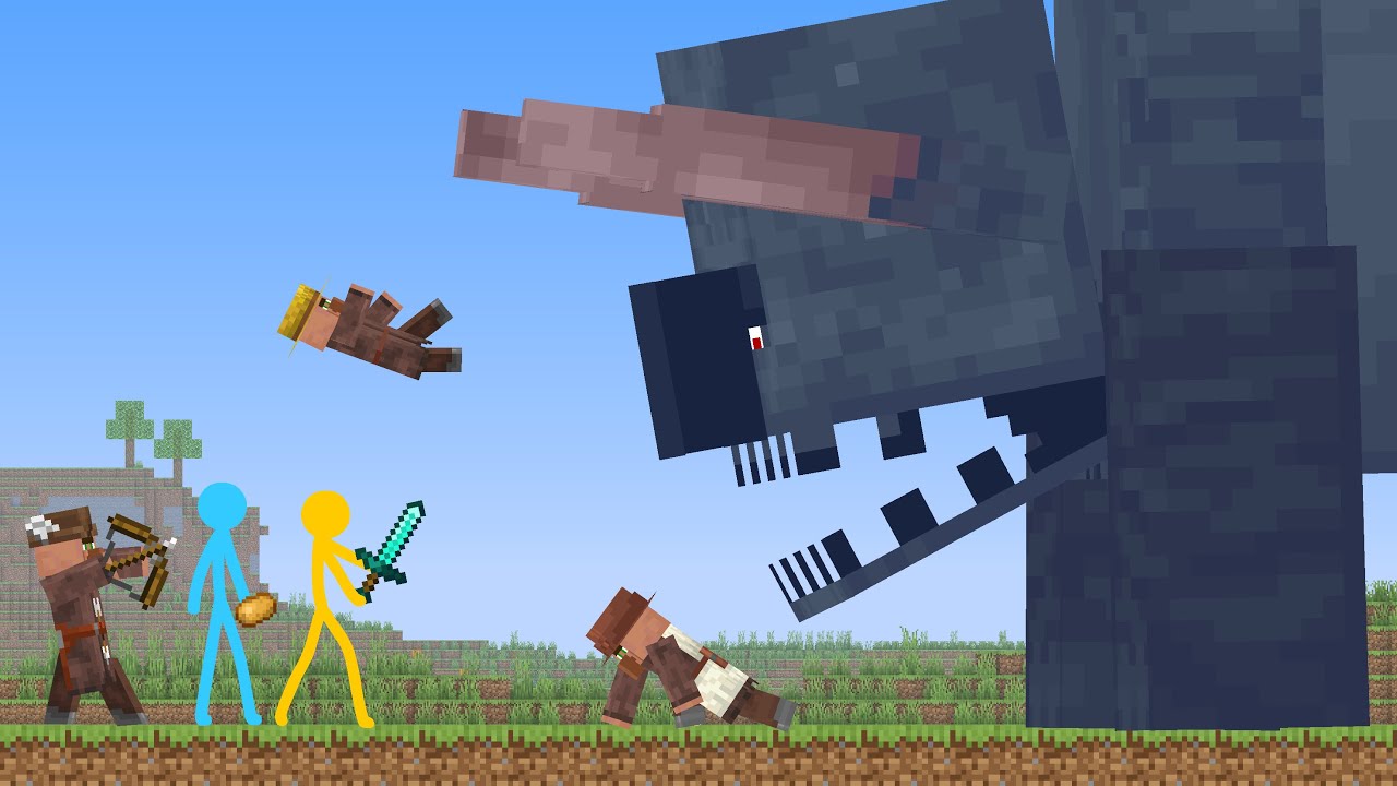 Build battle titan: Stick figures build against the beast