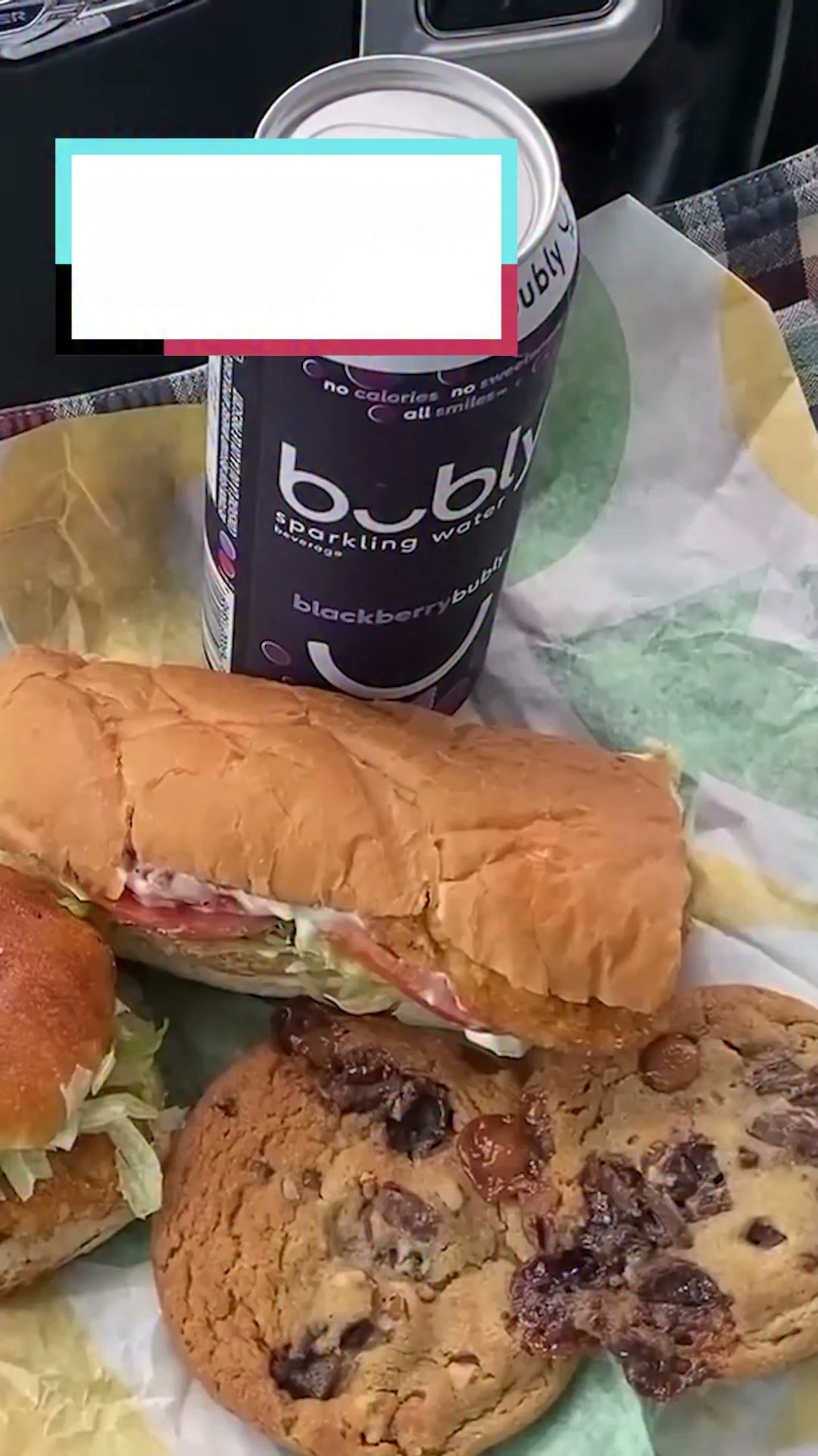 Subway crispy chicken Sidekick and turtle cookies